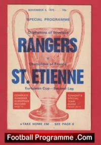 Glasgow Rangers v St Etienne 1975 – European Cup ECWC