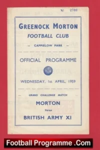 Greenock Morton v British Army 1959 – Cappielow Park Scotland