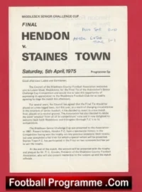 Hendon v Staines Town 1975 – Middlesex Senior Cup Final