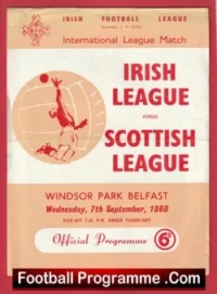 Irish League v Scottish League 1960 – Windsor Park Belfast Ireland
