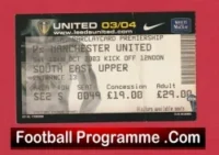 Leeds United v Manchester United 2003 – Match Ticket