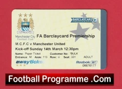 Manchester City v Manchester United 2004 - Match Ticket First Derby 1st - football memorabilia