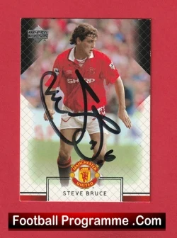 Manchester United Steve Bruce Man Utd Signed Football Card Autographed - football programme