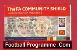 Manchester United v Arsenal 2003 - Community Shield Match Ticket - football memorabilia