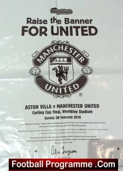 Manchester United v Aston Villa 2010 Final - Poly Bag Souvenir - football programme