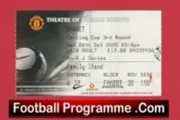 Manchester United v Barnet 2005 – League Cup Football Ticket