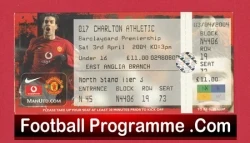 Manchester United v Charlton Athletic 2004 - Man Utd Ticket - football memorabilia