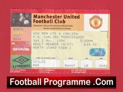 Manchester United v Chelsea 1996 - Football Ticket - football memorabilia