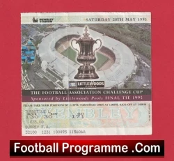 Manchester United v Everton 1995 - FA Cup Final Football Ticket - football memorabilia