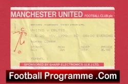 Manchester United v Glasgow Celtic 1990 Bryan Robson Testimonial Ticket - football memorabilia