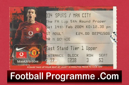 Manchester United v Manchester City 2004 - Football Ticket - Image 2