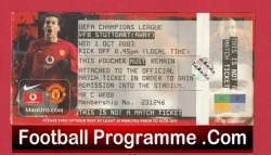 Manchester United v Stuttgart VFB 2003 - Away Supporters V - football memorabilia