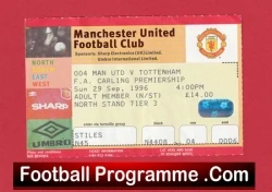 Manchester United v Tottenham 1996 - Match Ticket - football memorabilia