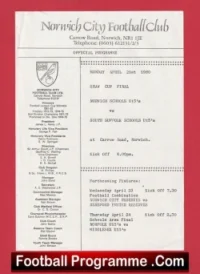Norwich City v South Suffolk 1980 – Schoolboys Under 15 U15