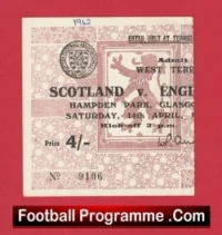 Scotland v England 1962 – Match Ticket