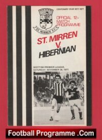 St Mirren v Hibernian Hibs 1977 – Alex Ferguson Manager