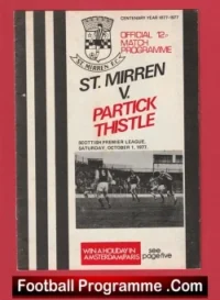 St Mirren v Partick Thistle 1977 – Alex Ferguson Manager