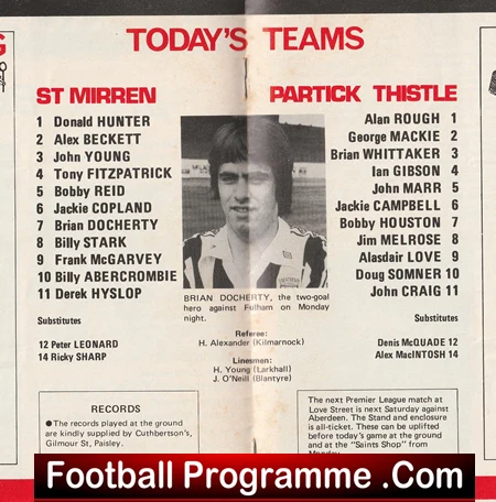 St Mirren v Partick Thistle 1977 - Alex Ferguson Manager - Image 3