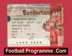 Sunderland v Manchester United 2000 - Football Ticket - football memorabilia