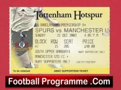 Tottenham Hotspur v Manchester United 2003 - Match Ticket - football memorabilia