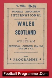 Wales v Scotland 1946 – at Wrexham Pirate Football Programme