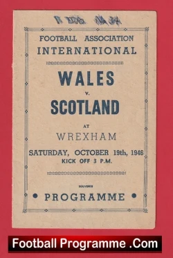 Wales v Scotland 1946 - at Wrexham Pirate Football Programme - football programme