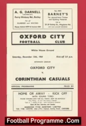 Oxford City v Corinthians Casuals 1964 – 1960s Programme