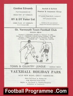 Great Yarmouth Town v Cray Wanderers 1981 - FA Vase