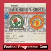 Blackburn Rovers v Manchester United 1994 Charity Shield Ticket