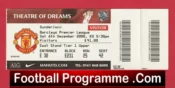 Manchester United v Sunderland 2008 – Match Ticket
