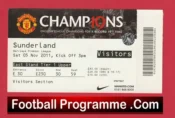 Manchester United v Sunderland 2011 – Match Ticket