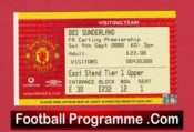 Manchester United v Sunderland 2000 – Football Ticket