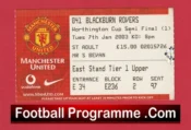 Manchester United v Blackburn Rovers 2003 – LC Semi Final Match Ticket