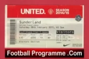 Manchester United v Sunderland 2015 – Match Ticket