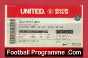 Manchester United v Sunderland 2015 – Match Ticket
