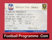 Wimbledon v Manchester United 1999 – Treble Season Ticket