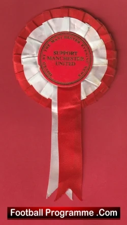 Manchester United Old Football Rosette 1980's Man Utd