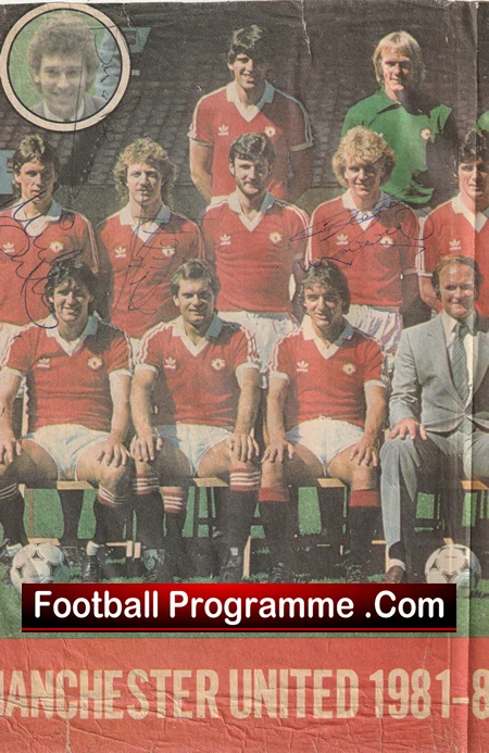 Manchester United Multi Signed Picture 1980s Team + Robson Plus - Image 3