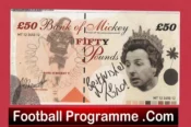 Manchester United Mickey Thomas Signed Fake Joke £50 Note