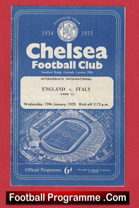 England v Italy 1955 - Duncan Edwards at Chelsea - Image 2