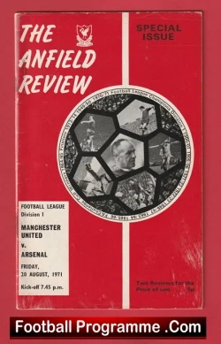 Manchester United v Arsenal 1971 - Home Game Played at Liverpool