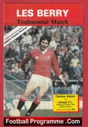 Les Berry Signed Testimonial Benefit Match Charlton + George Best 1984
