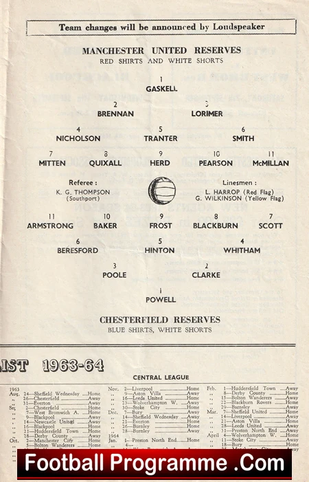 Manchester United v Chesterfield 1963 - Reserves - Image 3
