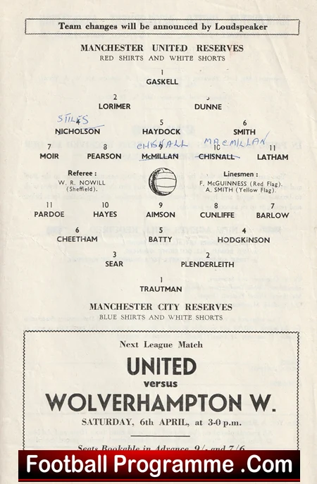 Manchester United v Manchester City 1963 - Man Utd Reserve Match - Image 3