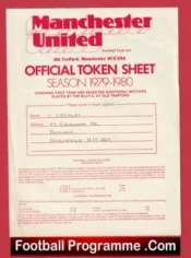 Manchester United Official Token Sheet 1979 – 1980