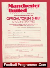 Manchester United Official Token Sheet 1979 – 1980