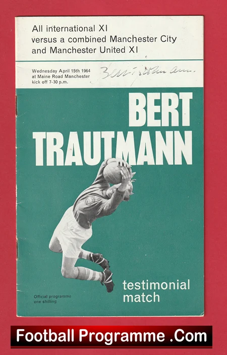 Bert Trautmann Testimonial Benefit Manchester City 1964 Signed - Image 2
