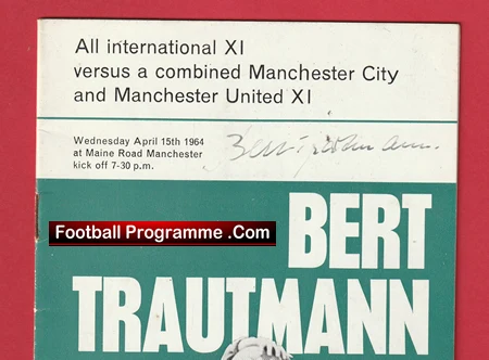 Bert Trautmann Testimonial Benefit Manchester City 1964 Signed - Image 3