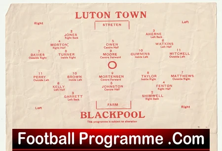 Luton Town v Blackpool 1954 - FA Cup Replay Souvenir - Image 3