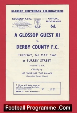 Glossop Guest X1 v Derby County 1966 - Centenary Match